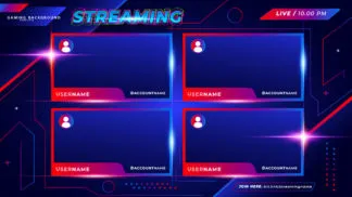 Overlay Webcam Gratuit Neon Red and Blue